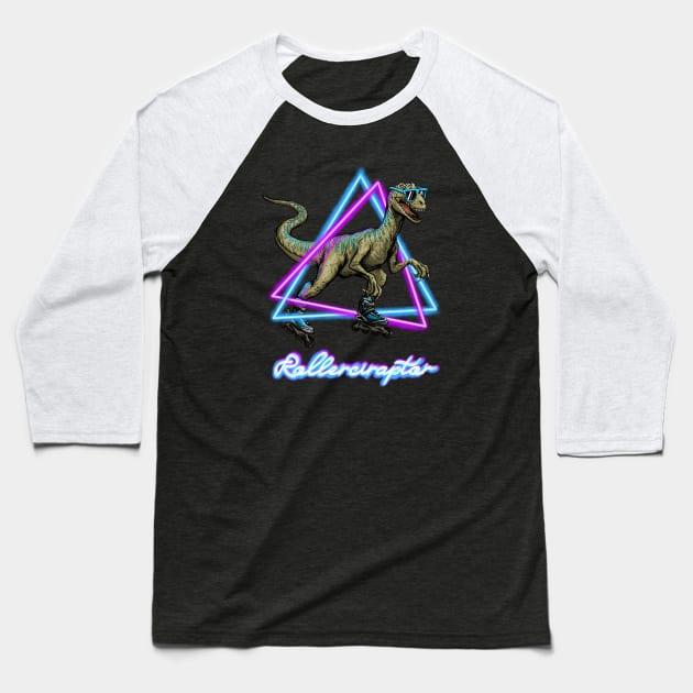 Rollerciraptor Baseball T-Shirt by Mistersheep